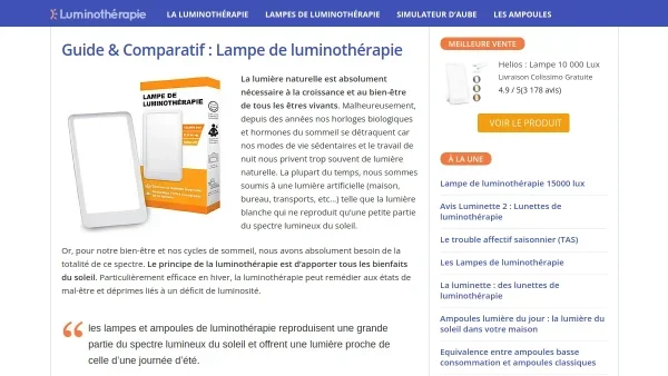Lampe de Luminothérapie