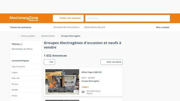 Groupe électrogène d'occasion