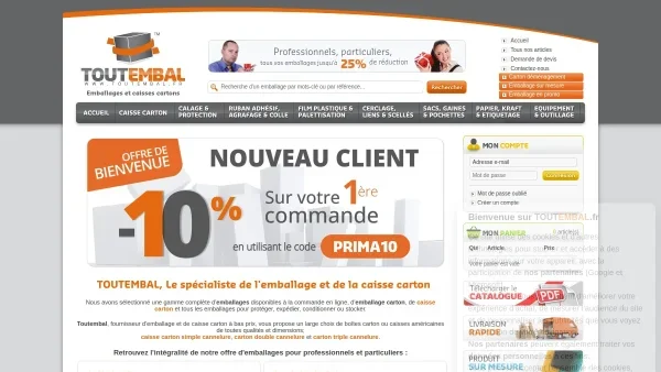 Caisse carton sur Toutembal, spécialiste de l'emballage carton
