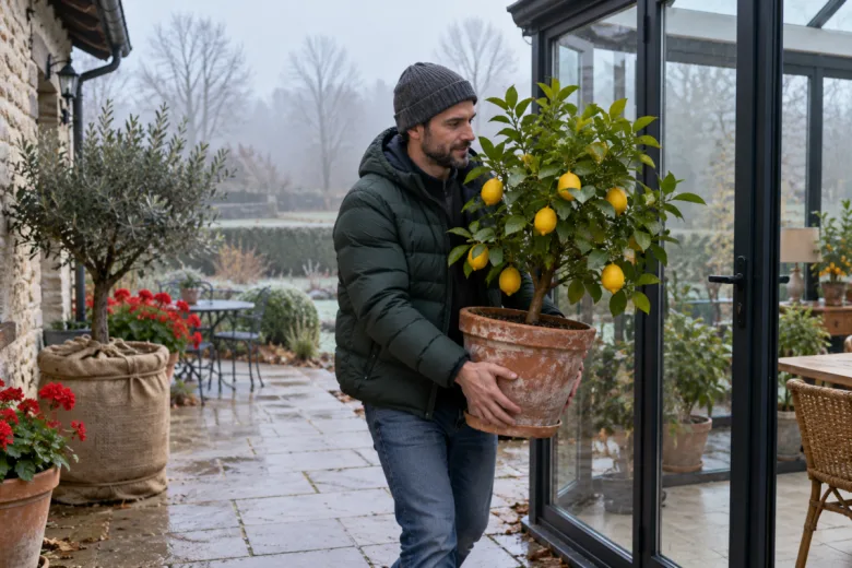 Citronnier à l'abri du froid hivernal
