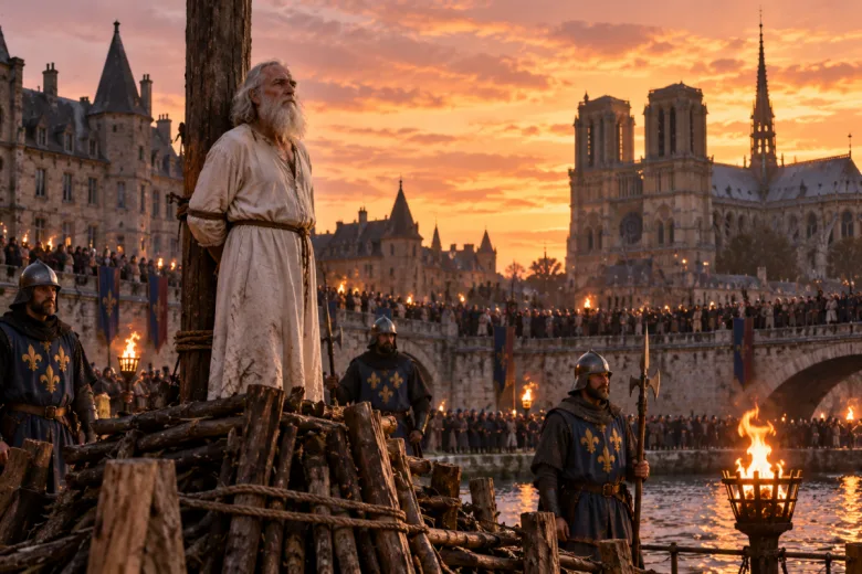 Jacques de Molay sur le bûcher