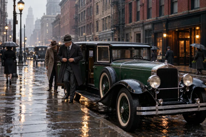 Al Capone descendant de sa voiture