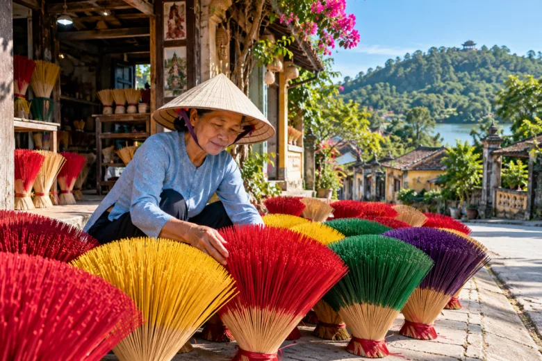Le village de Thủy Xuân fabrique de l'encens