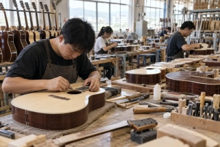 Fabrication de guitares en Chine